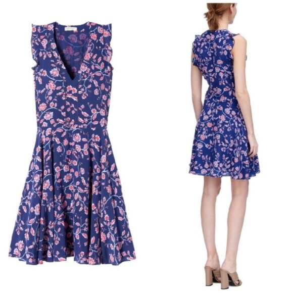 Rebecca Taylor Dresses & Skirts - Rebecca Taylor silk Navy Floral Mini Dress size 2